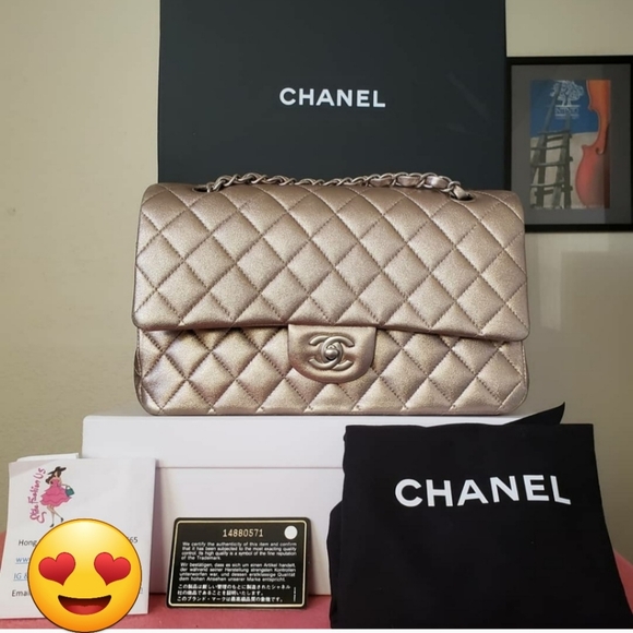 CHANEL Handbags - Chanel classic dark gold medium bag